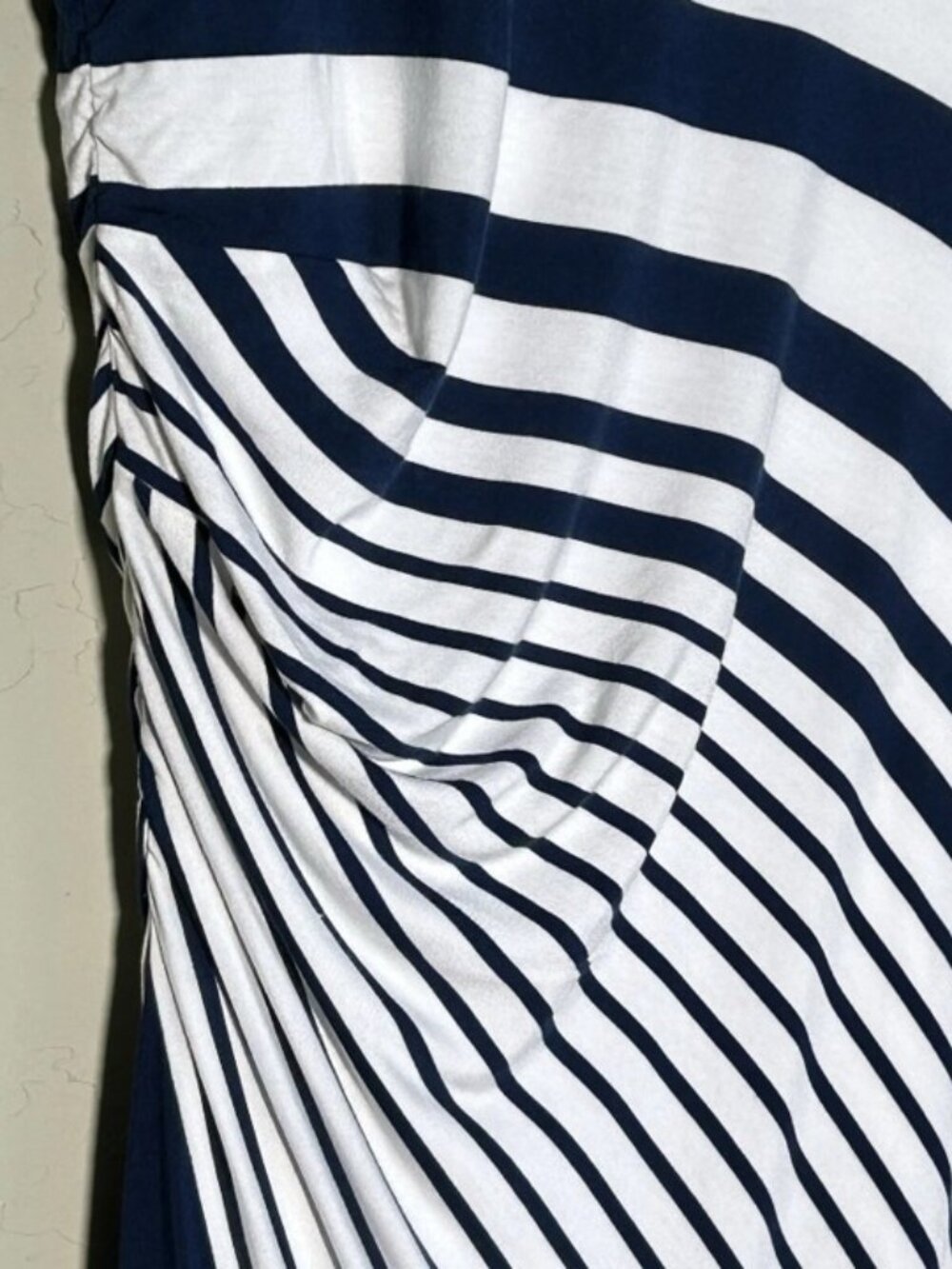 Soft Surroundings Vela Infinity Maxi Dress Navy Striped Sleeveless Coastal Sz L - Picture 7 of 13